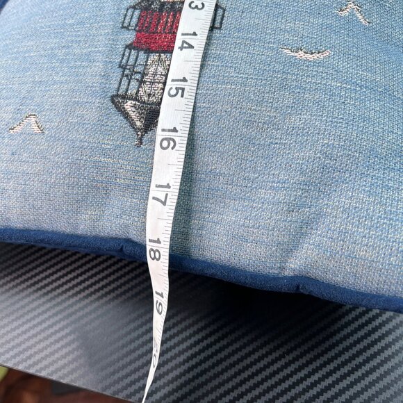 Nautical Lighthouse Tapestry Pillow Beach House Ocean Sea Boating 19”x12” - Picture 7 of 9